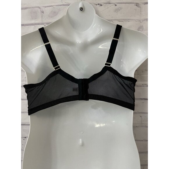 Cacique Bra Unlined Balconette Size 42DD Pink Black Lace Bow Underwire Sexy - Picture 3 of 8